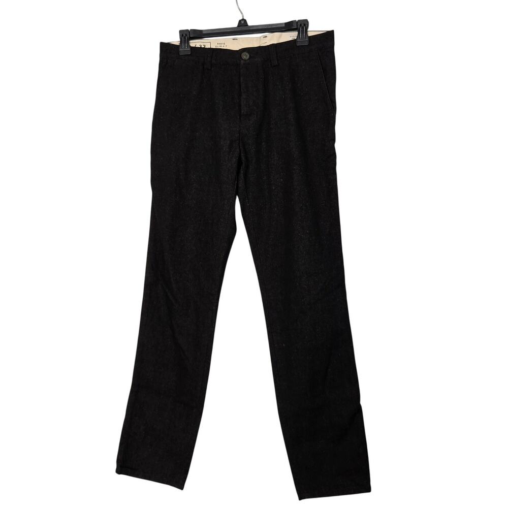 Club Monaco Quiet Luxury Old Davis Slim Fit Preppy Black Trousers Size 30x32